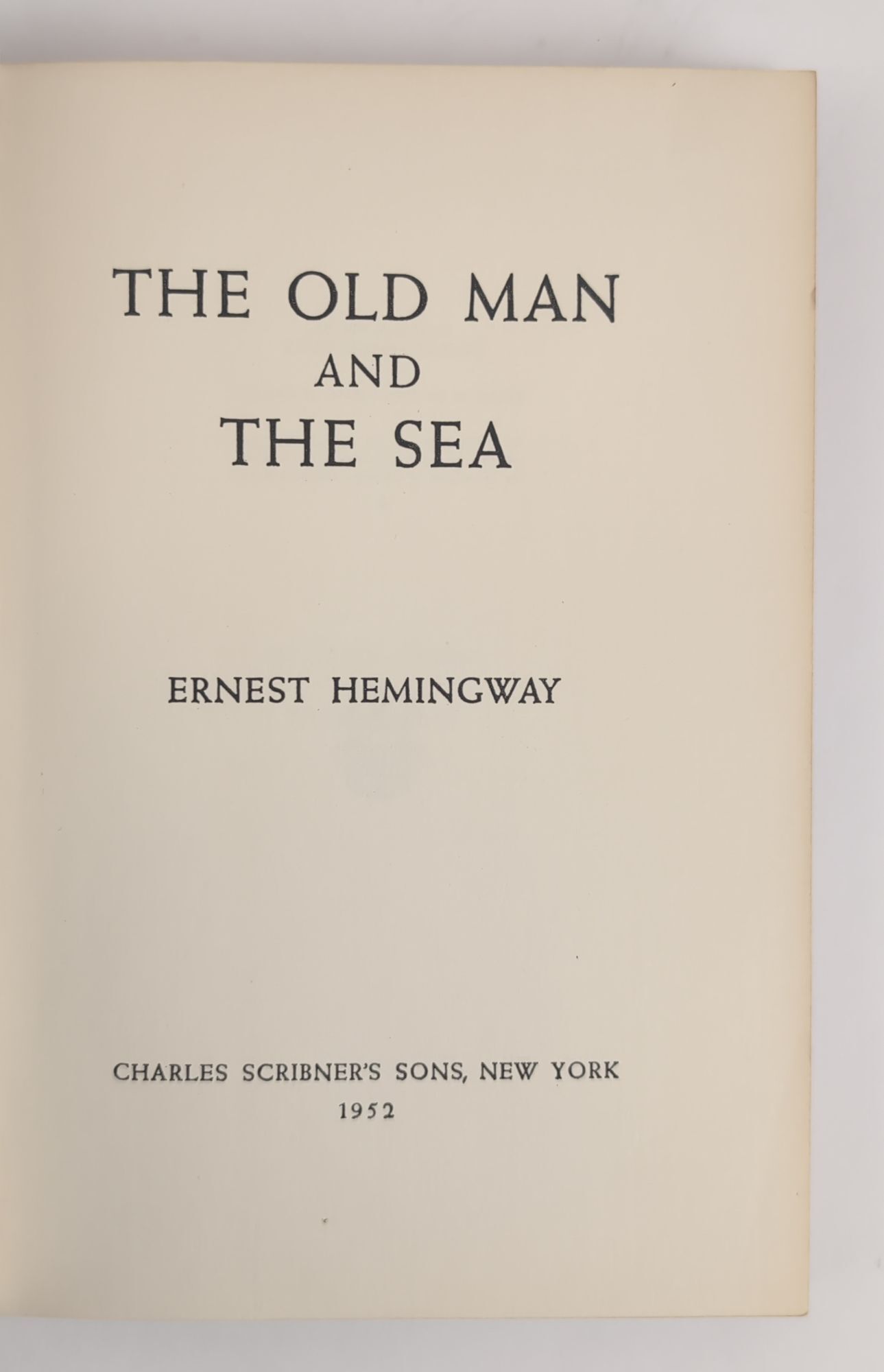 THE OLD MAN AND THE SEA | Ernest Hemingway | First Edition, First ...