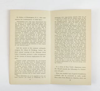 NINE NATIONAL CHILD LABOR COMMITTEE PAMPHLETS