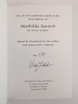 MATHILDA SAVITCH [Signed]