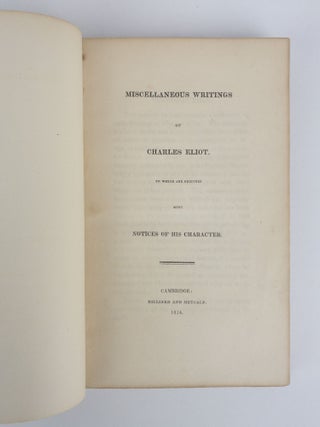 MISCELLANEOUS WRITINGS OF CHARLES ELIOT