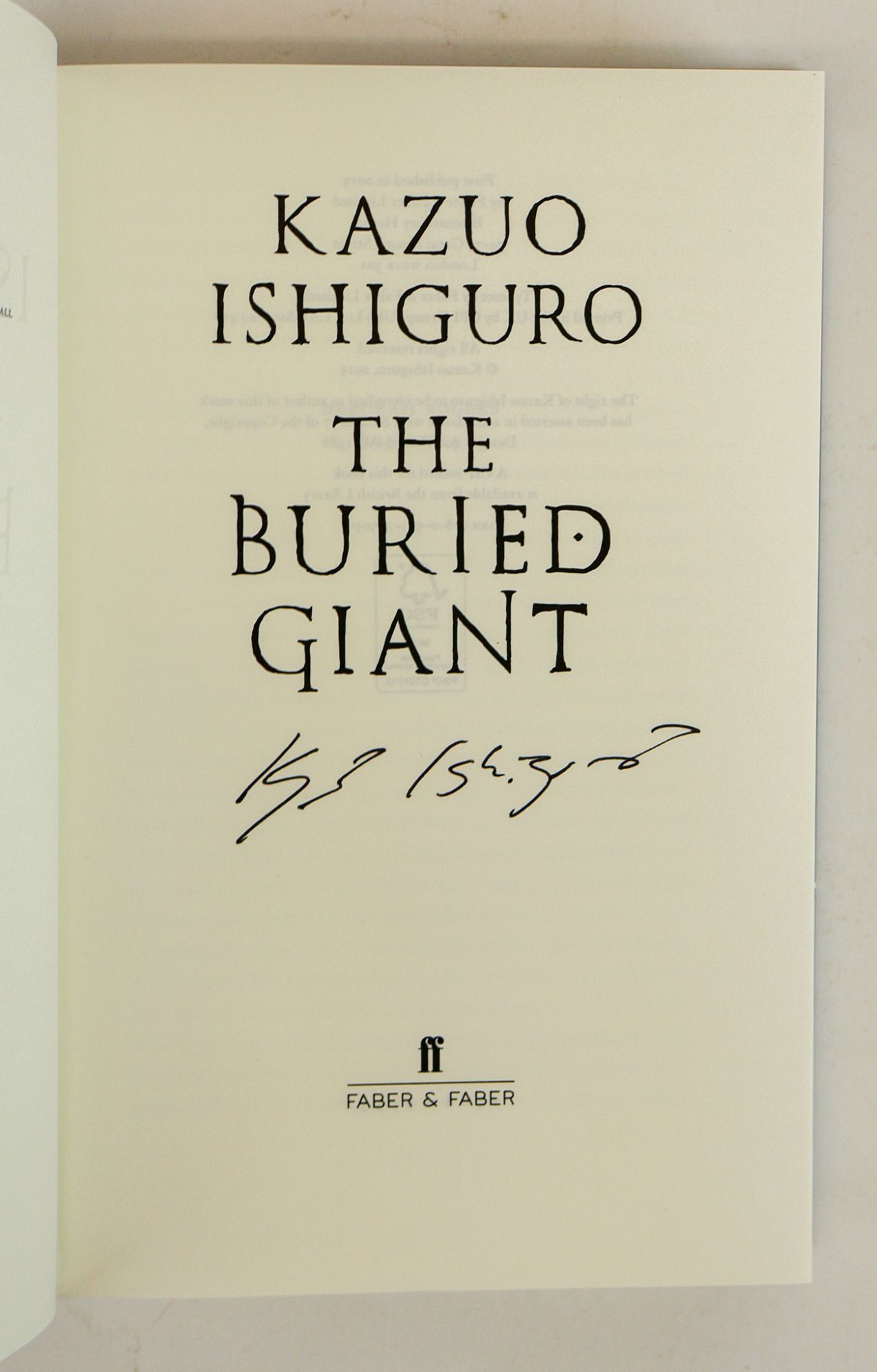 THE BURIED GIANT Signed | Kazuo Ishiguro | First UK Edition, First