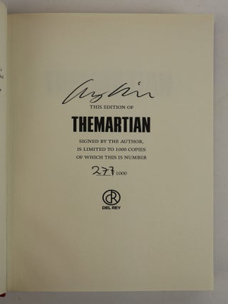 ANDY WEIR 3 BOOK COLLECTION [THE MARTIAN, ARTEMIS, PROJECT HAIL MARY] [3 Volumes] [Signed]
