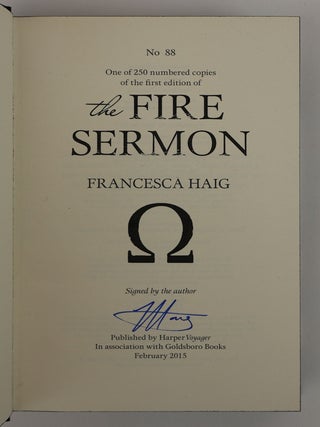 THE FIRE SERMON [with] THE MAP OF BONES [Signed] [Two Volumes]