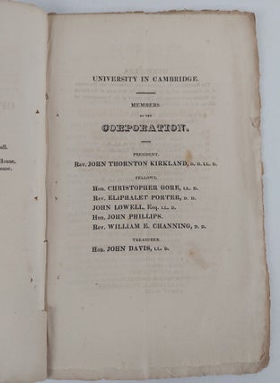 CATALOGUE OF THE OFFICERS AND STUDENTS OF THE UNIVERSITY IN CAMBRIDGE OCTOBER, 1820