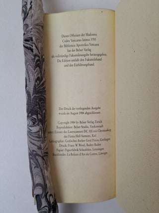 OFFIZIUM DER MADONNA. DAS VATIKANISCHE STUNDENBUCH JEAN BOURDICHONS [Two volumes]