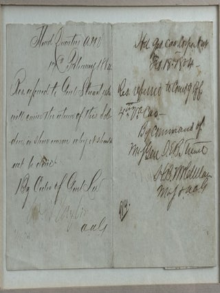 CIVIL WAR GENERAL J.E.B. STUART CLIPPED AUTOGRAPH ENDORSEMENT [with] ENGRAVING