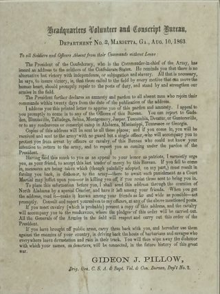 ORIGINAL CONFEDERATE ARMY NOTICE OF CONSCRIPTION
