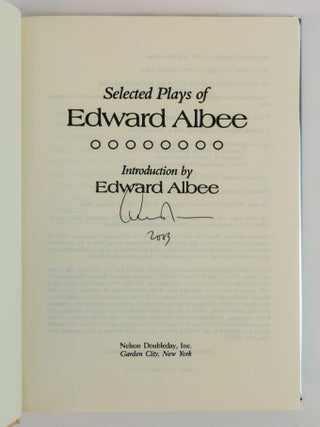 SELECTED PLAYS OF EDWARD ALBEE [Signed]