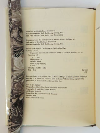 HOPES AND IMPEDIMENTS [Signed]