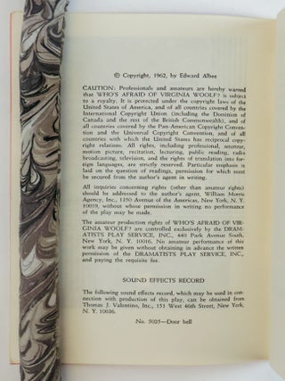 WHO'S AFRAID OF VIRGINIA WOOLF? [Signed]