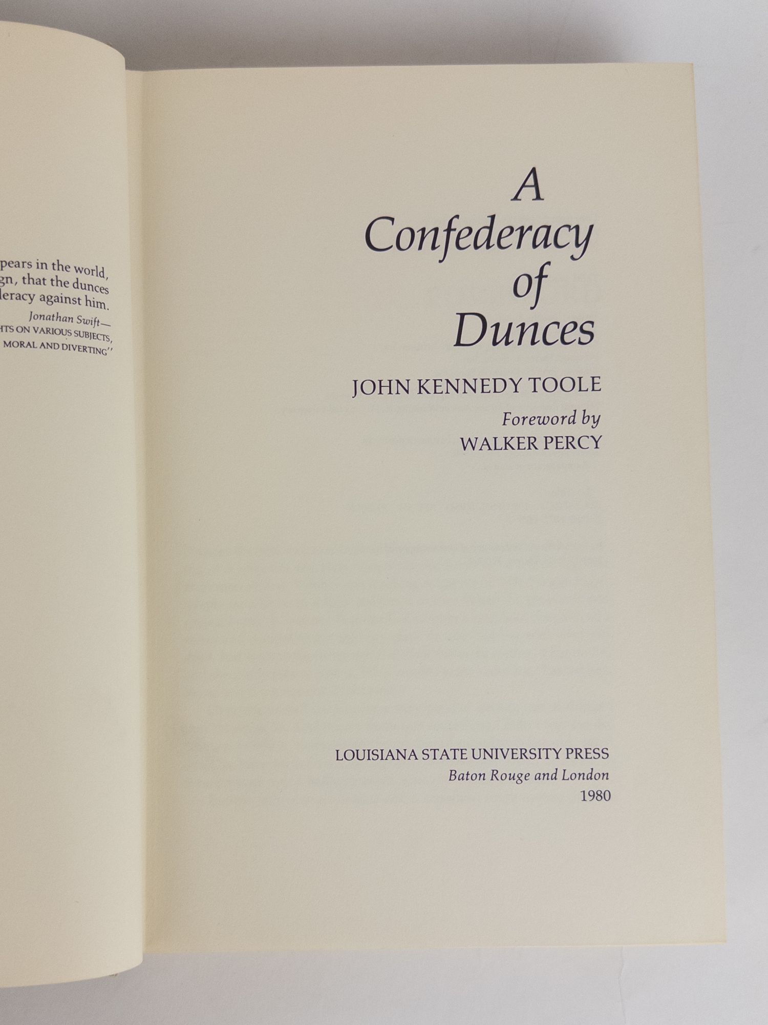 A CONFEDERACY OF DUNCES | John Kennedy Toole, Walker Percy | First ...