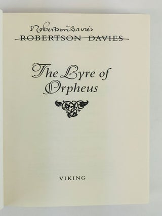 THE LYRE OF ORPHEUS [Signed]