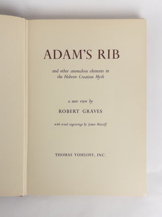 ADAM'S RIB AND OTHER ANOMALOUS ELEMENTS OF THE HEBREW CREATION MYTH
