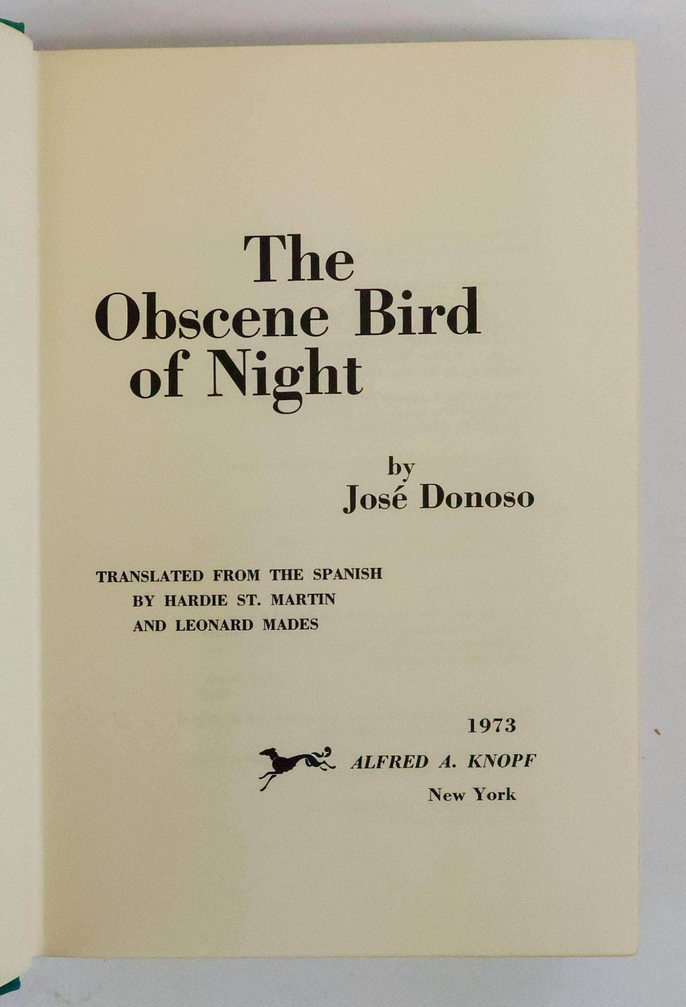 THE OBSCENE BIRD OF NIGHT | José Donoso, Hardie St. Martin, Leonard ...
