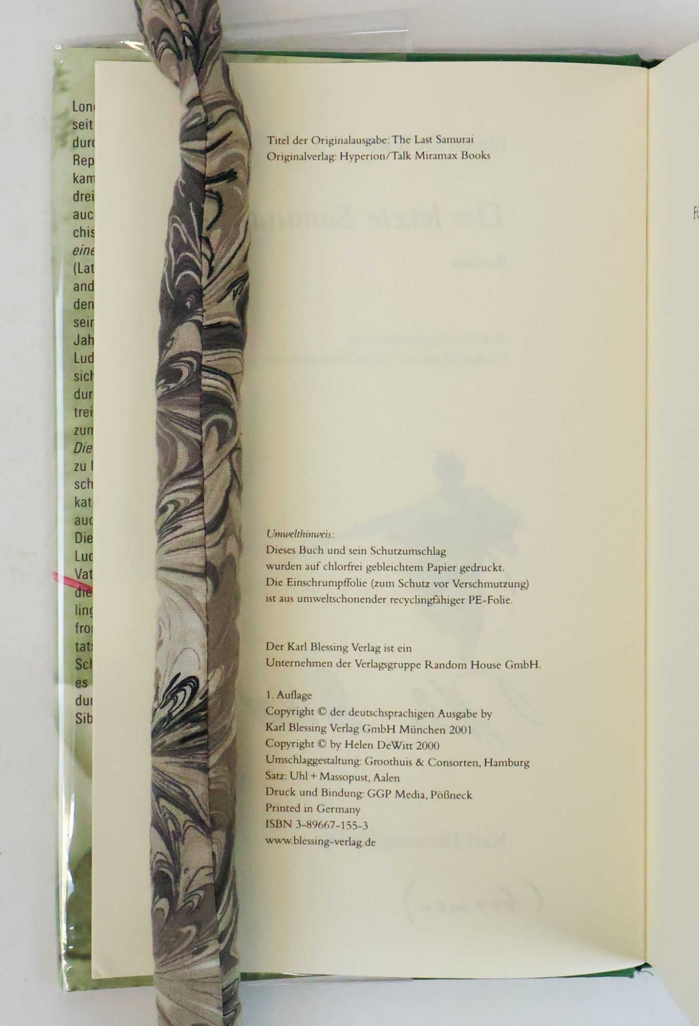 DER LETZTE SAMURAI THE LAST SAMURAI Signed | Helen DeWitt, Wasel