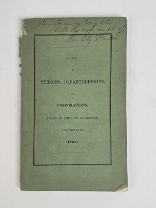 1388916 LIST OF PERSONS, COPARTNERSHIPS, AND CORPORATIONS, TAXED IN THE CITY OF BOSTON FOR THE...