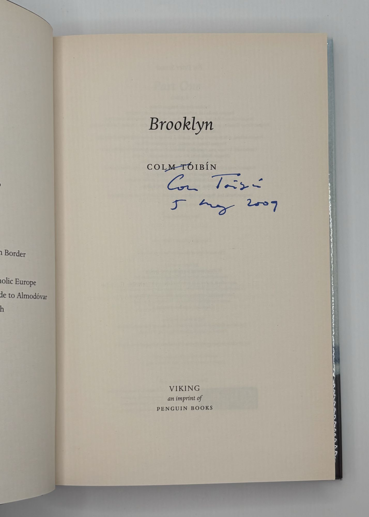 BROOKLYN Signed | Colm Tóibín | First UK Edition, First Printing