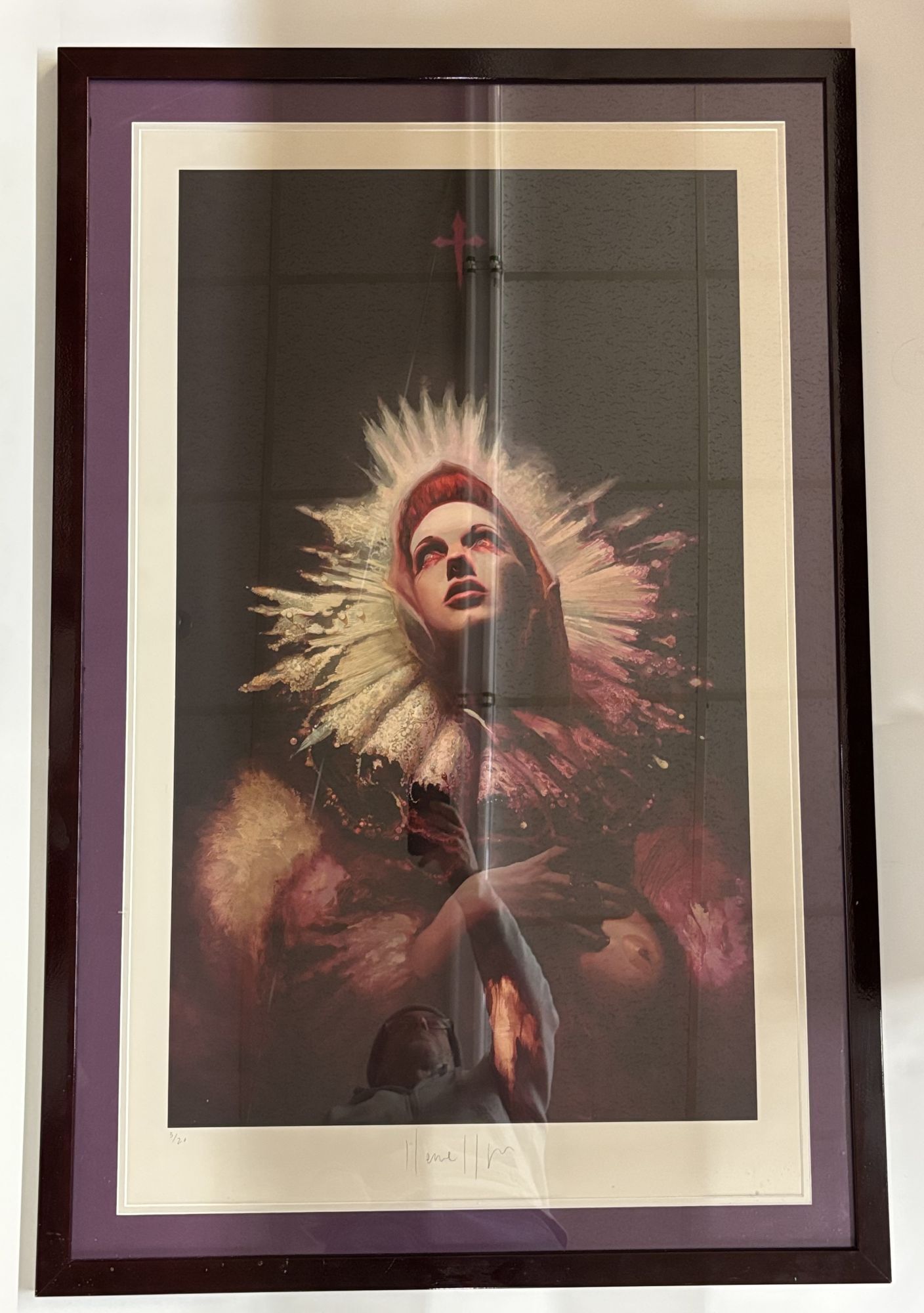 ORIGINAL ART PRINT TITLED THE VIRGIN MARY Signed | Kevin Llewellyn