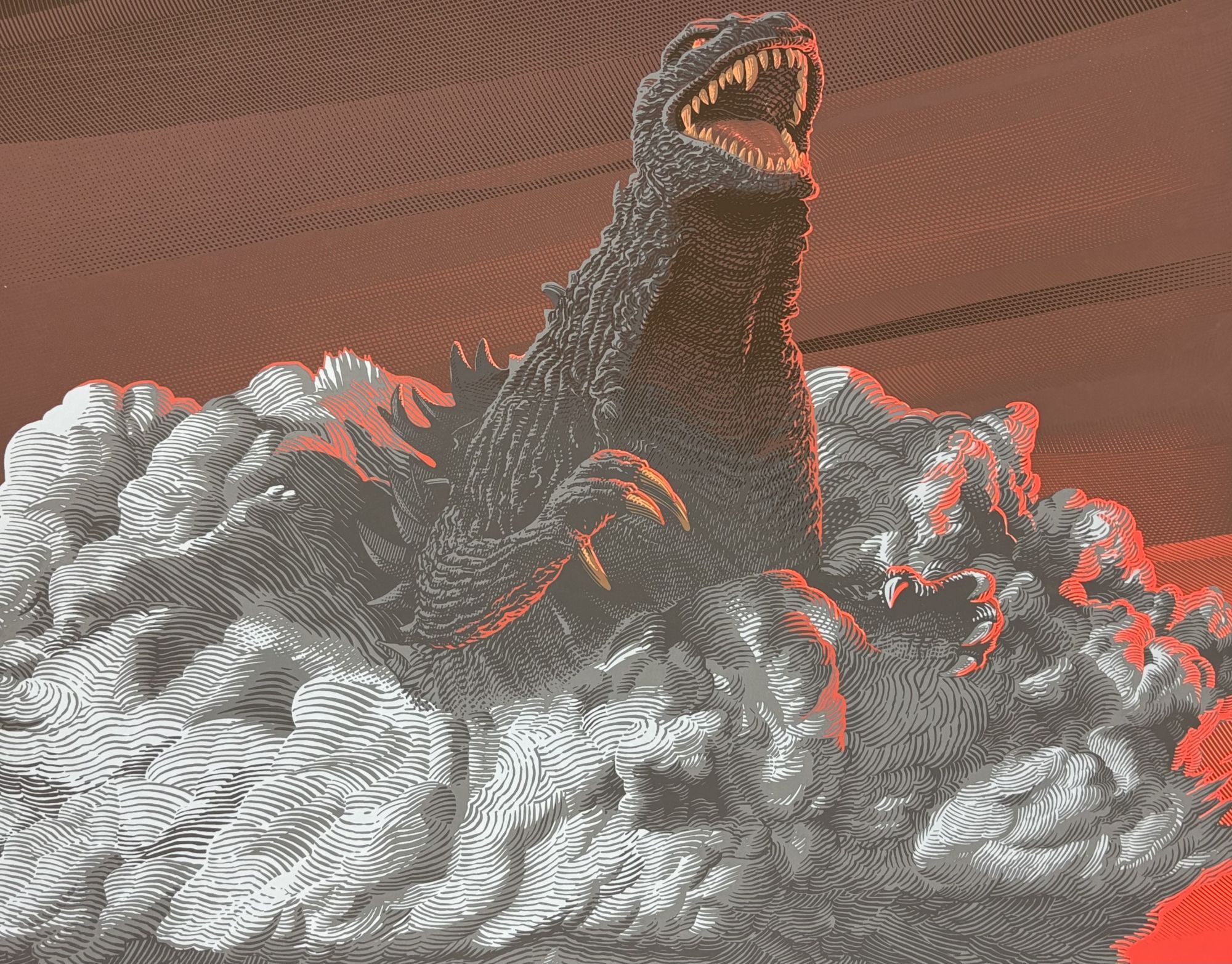 ORIGINAL GODZILLA SCREEN PRINT MOVIE POSTER Signed | Laurent