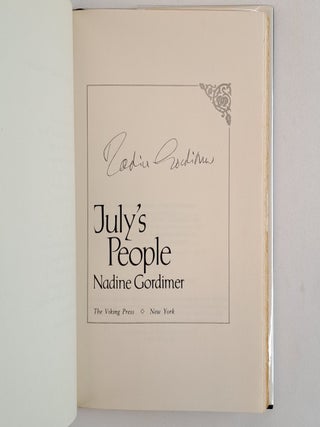 JULY'S PEOPLE [Signed]