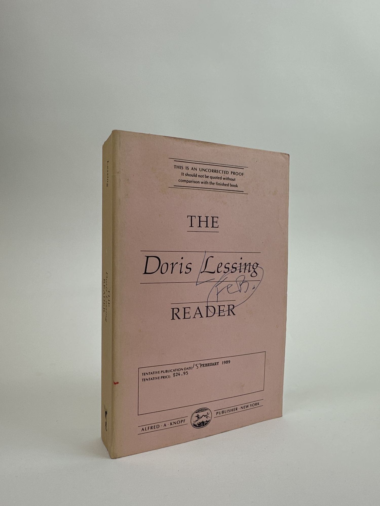 1391296 THE DORIS LESSING READER [Signed]. Doris Lessing.