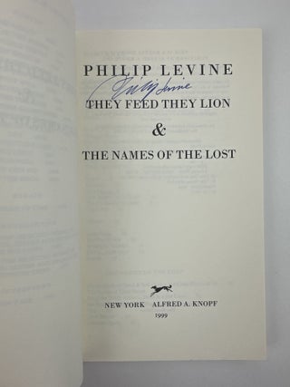 THEY FEED THEY LION AND THE NAMES OF THE LOST [Signed]