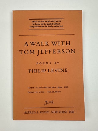1391346 A WALK WITH TOM JEFFERSON [Signed]. Philip Levine