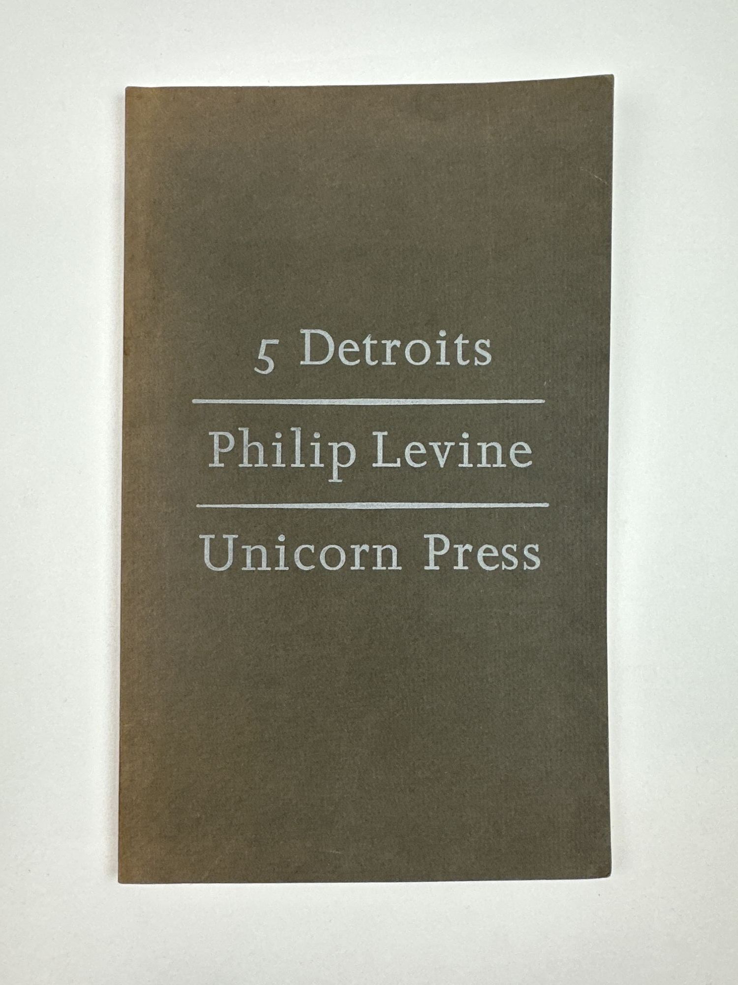 1391348 5 DETROITS [Signed]. Philip Levine.