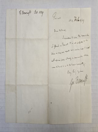1391393 GEORGE BANCROFT: TWO AUTOGRAPH LETTERS SIGNED. George Bancroft