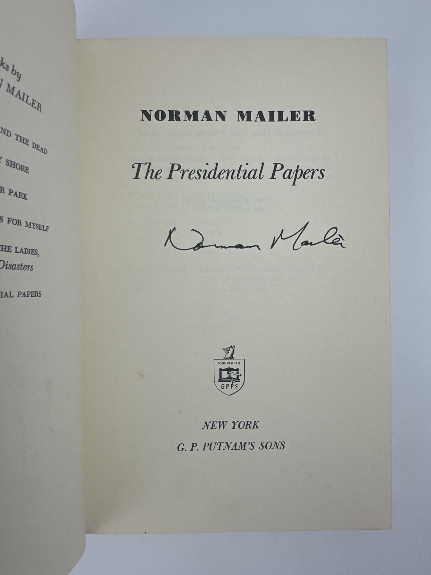 THE PRESIDENTIAL PAPERS Signed | Norman Mailer | First Edition, First ...