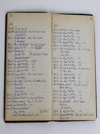 WHITE HOUSE MANUSCRIPT MOVIE LOG OF FRANKLIN D. ROOSEVELT, HARRY S. TRUMAN, AND DWIGHT D. EISENHOWER 1933-1953 [MOTION PICTURES SCREENED FOR "PRESIDENT F.D. ROOSEVELT"]