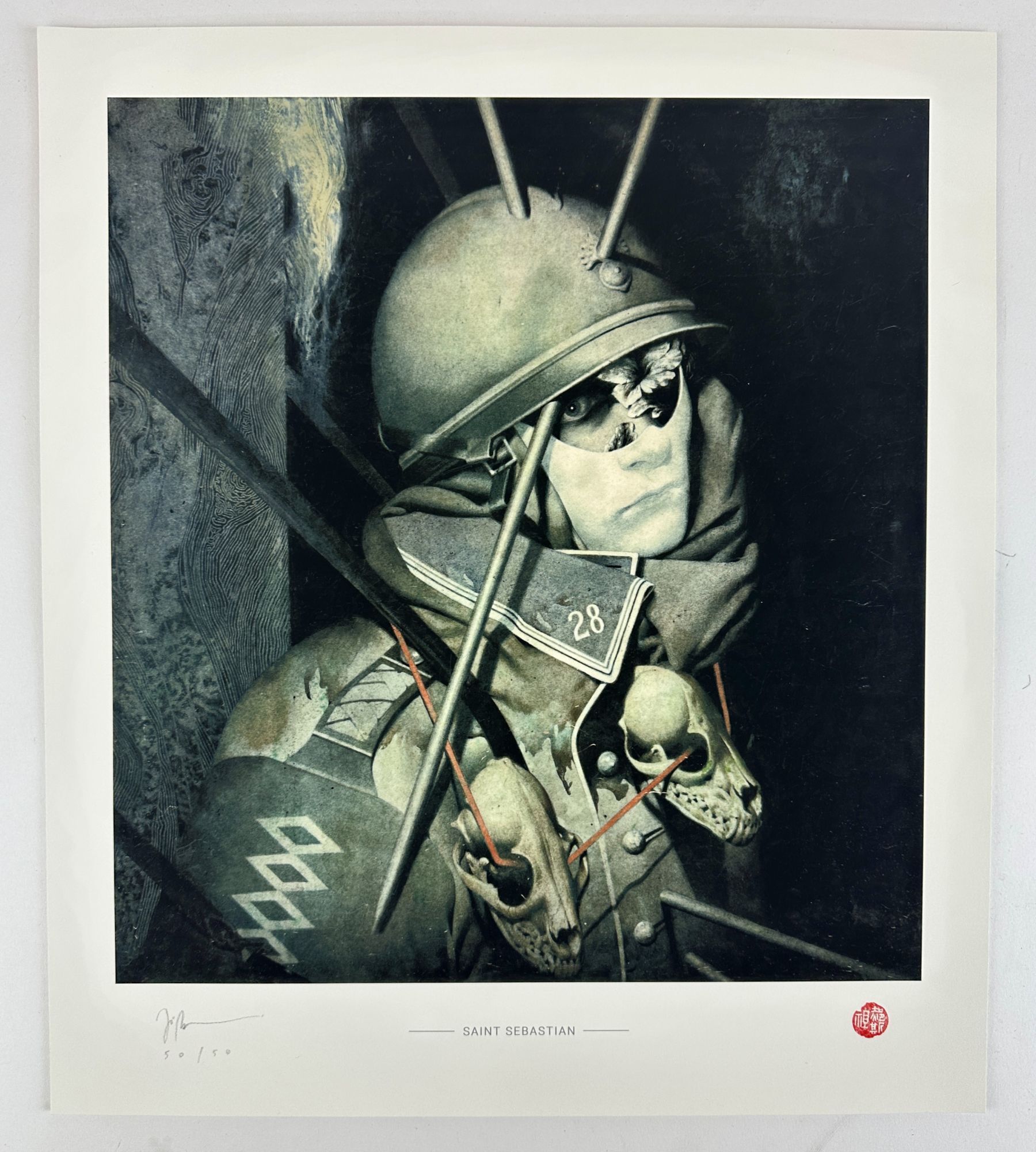 1391943 ORIGINAL "SAINT SEBASTIAN" ART PRINT [Signed]. Joao Ruas.