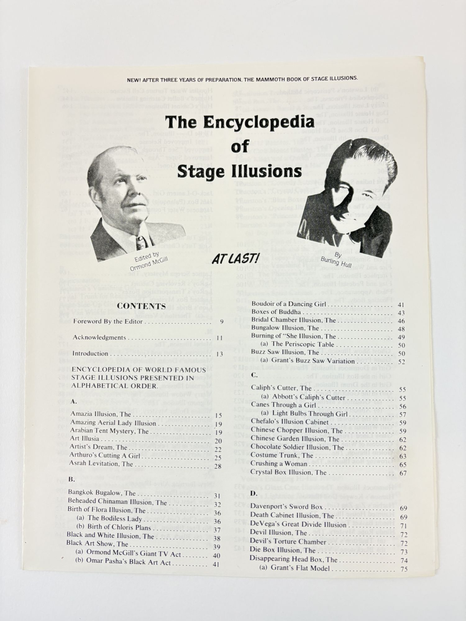 THE ENCYCLOPEDIA OF STAGE ILLUSIONS | Burling Hull | First Edition 