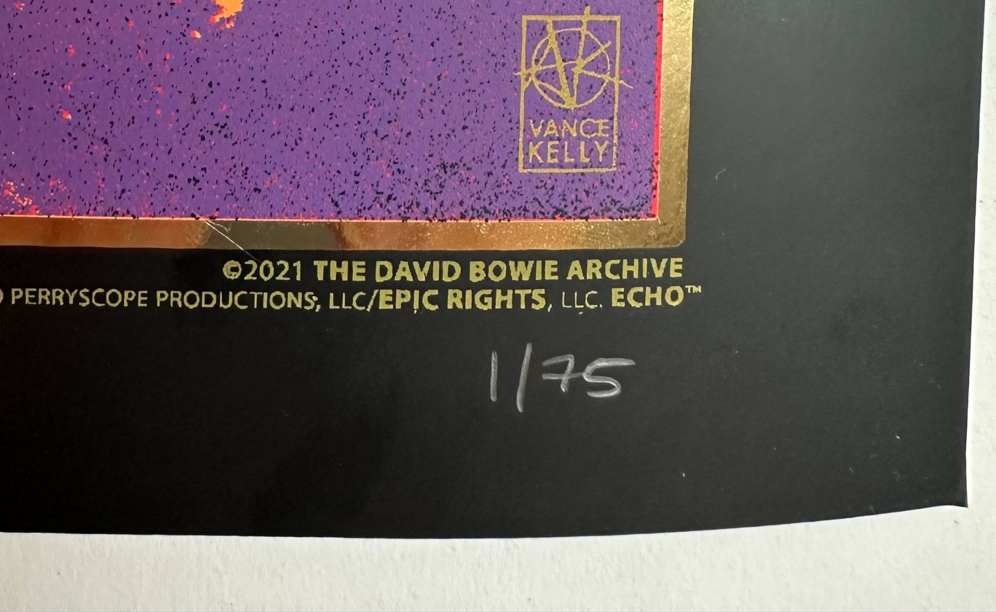 ORIGINAL DAVID BOWIE GALLERY EDITION SCREEN PRINT POSTER | Vance