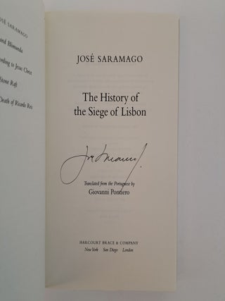 THE HISTORY OF THE SIEGE OF LISBON [Signed]