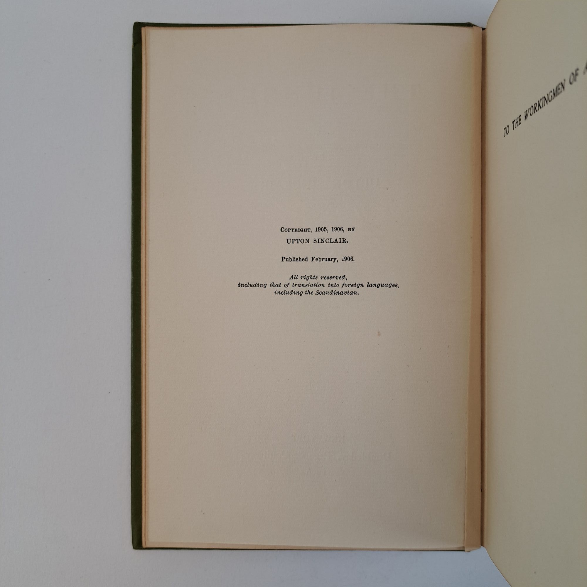 THE JUNGLE | Upton Sinclair | First Edition, Second State