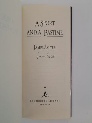 A SPORT AND A PASTIME [Signed]