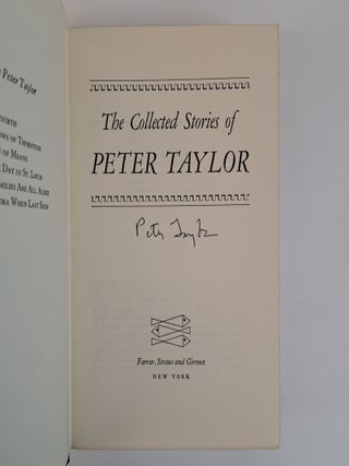 THE COLLECTED STORIES OF PETER TAYLOR [Signed]