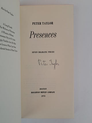 PRESENCES: SEVEN DRAMATIC PIECES [Signed]
