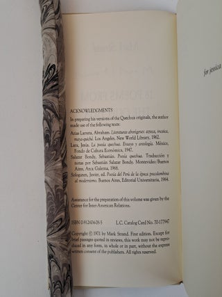 18 POEMS FROM THE QUECHUA [Signed]