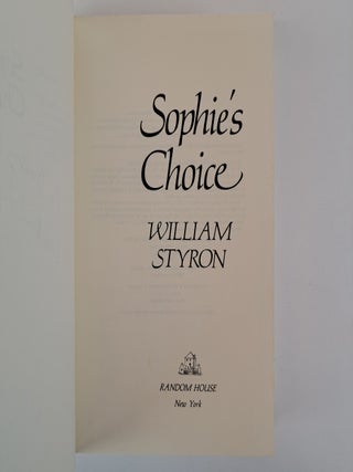 SOPHIE'S CHOICE [Signed]