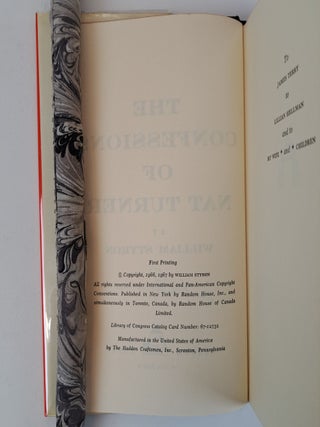 THE CONFESSIONS OF NAT TURNER [Signed]