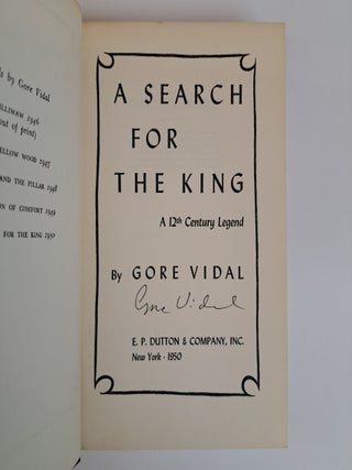 A SEARCH FOR THE KING [Signed]