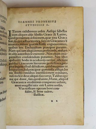 FABELLAE GRAECE ET LATINE, CUM ALIIS OPUSCULIS, QUORUM INDEX PROXIMA REFERTUR PAGELLA