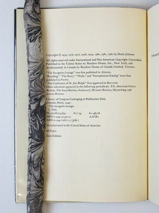 THE INCOGNITO LOUNGE AND OTHER POEMS [Signed]