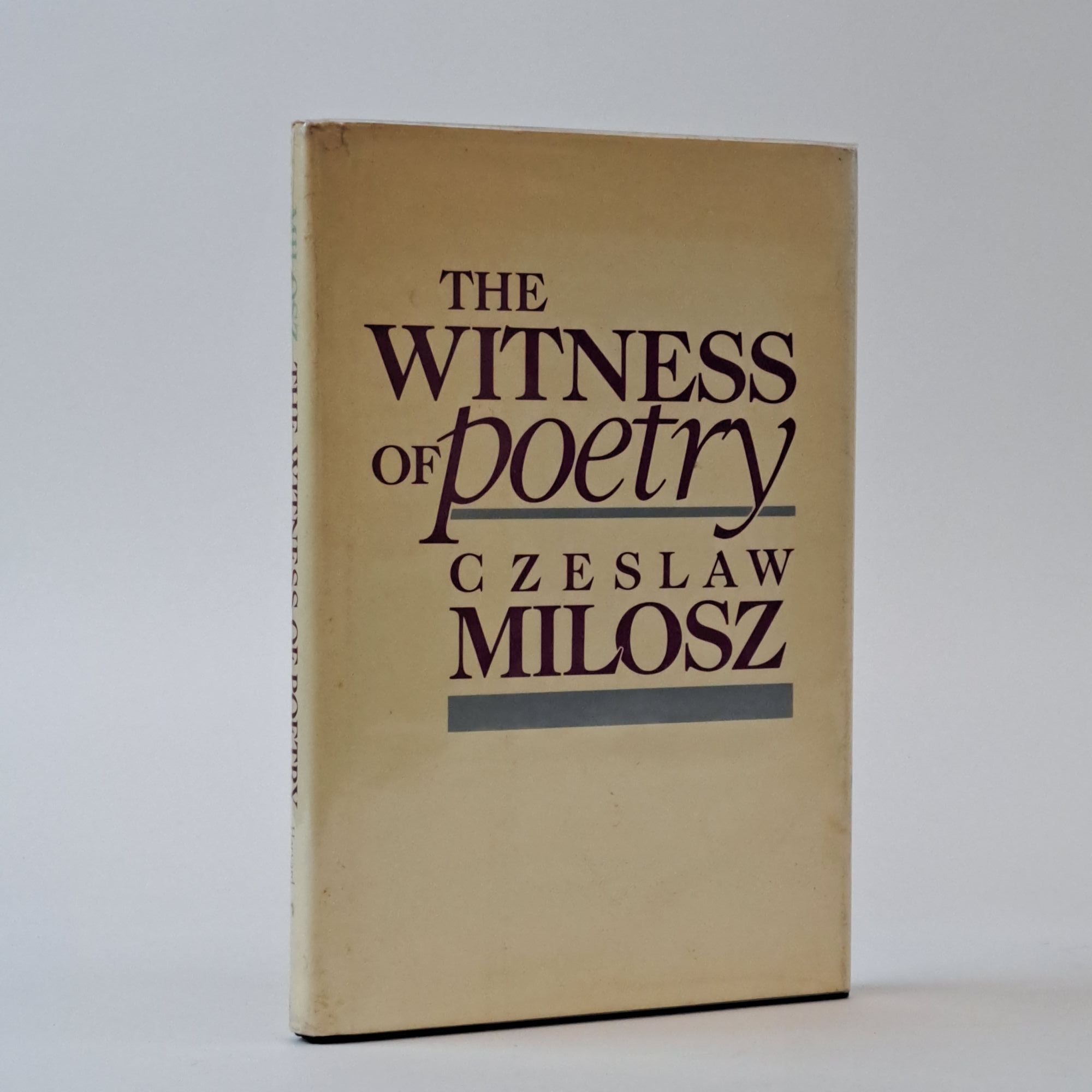 1394622 THE WITNESS OF POETRY [Signed]. Czeslaw Milosz.
