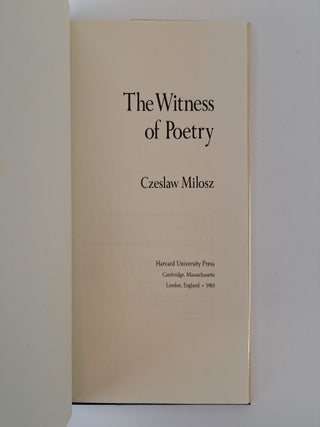 THE WITNESS OF POETRY [Signed]
