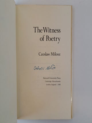 THE WITNESS OF POETRY [Signed]