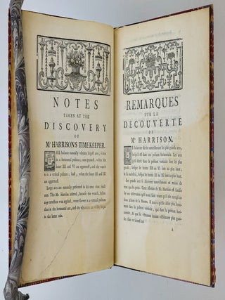 PRINCIPES DE LA MONTRE DE MR. HARRISON, AVEC LES PLANCHES RELATIVES A LA MEME MONTRE, IMPRIMES A LONDRES EN 1767 PAR ORDRE DE MRS. LES LES COMMISSAIRES DES LONGITUDES.