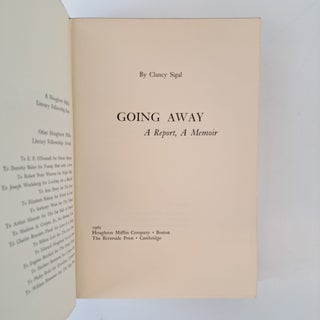 GOING AWAY: A REPORT, A MEMOIR